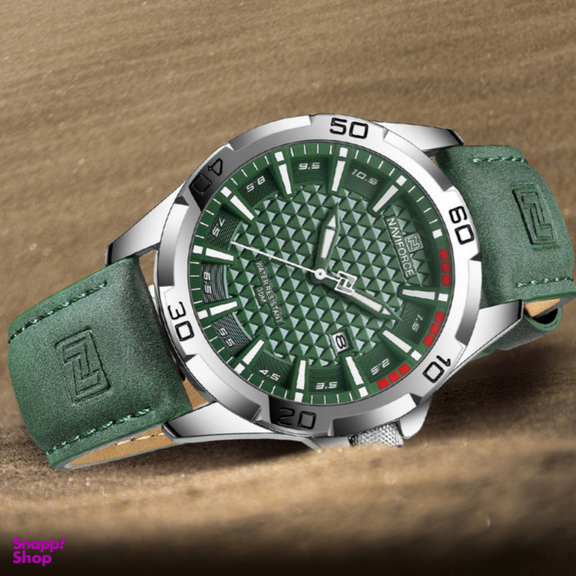 ساعت مچی عقربه ای مردانه نیوی فورس مدل تقویم دار بند جیر کد NF8023-S/GN