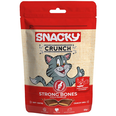 تشویقی کرانچی گربه اسنکی مدل strong bone طعم مرغ و پنیر وزن 60 گرم