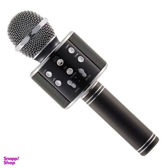 میکروفن بلوتوثی اسپیکر دار مشکی مدل ws-858