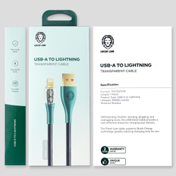 کابل دیتا USB به Lightning گرین لاین مدل Transparent Cable طول 1 متر