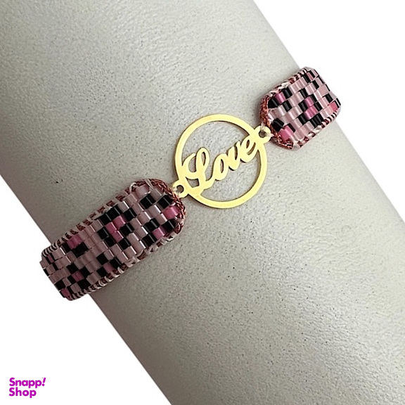 دستبند طلا 18 عیار زنانه مدل love کد 00265