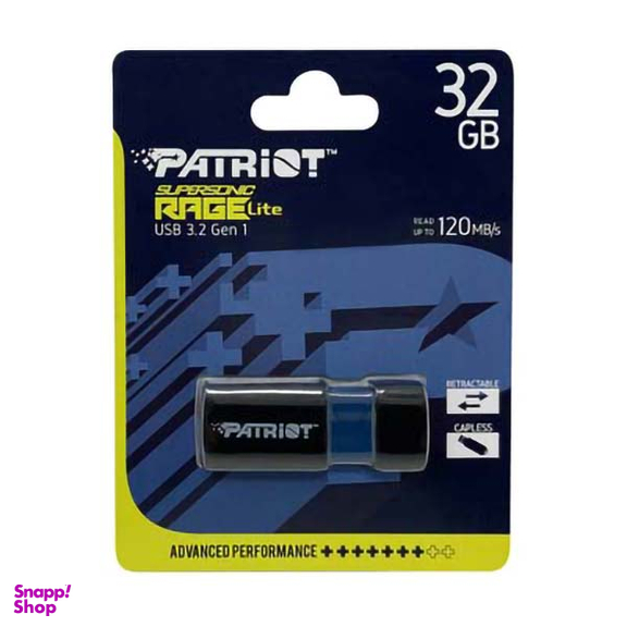 فلش پتریوت مدل Patriot Supersonic RAGE Lite USB3.2 ظرفیت 32 گیگابایت