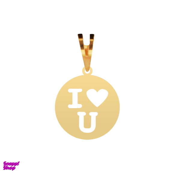 پلاک گردنبند طلا 18 عیار زنانه طرح I Love U کد P-2