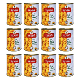 کنسرو ذرت شیرین شهدین وزن 370 گرم بسته 12 عددی