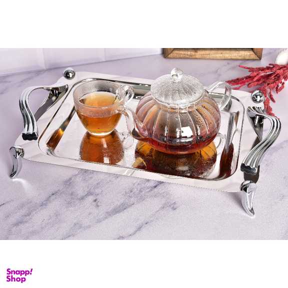 سینی کوچک استیل پایه دار براق کد 4042