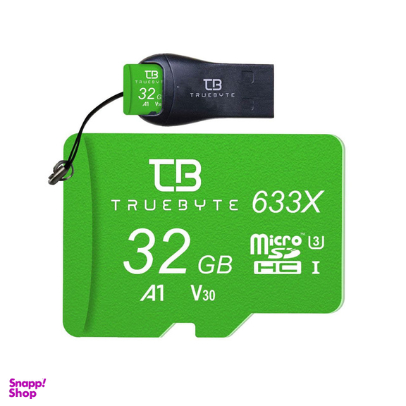 کارت حافظه microSD HC تروبایت مدل 633X-A1-V30 کلاس 10 استاندارد UHS-I U3 ظرفیت 32 گیگابایت همراه با کارت خوان
