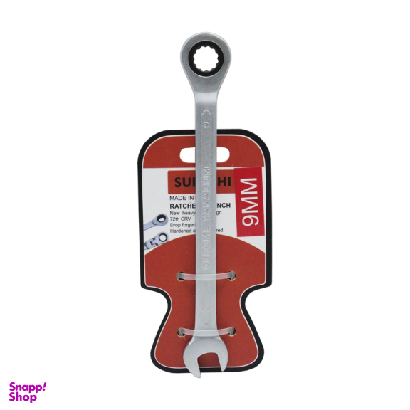 آچار یکسر تخت و یکسر رینگی سوباشی مدل جغجغه ای کد YP-SABET-09 سایز 9 میلی متر