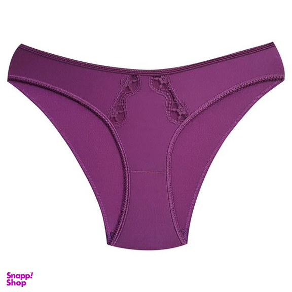 شورت زنانه لین مدل اسلیپ گیپور گلدار کد 4681-602 رنگ بنفش