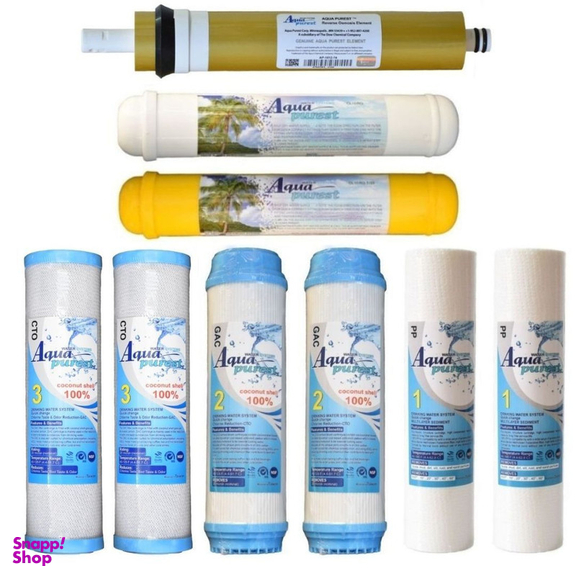 فیلتر دستگاه تصفیه آب آکوا پیورست مدل AQ 900 RO NEW GOLD مجموعه 8 عددی به همراه فیلتر تصفیه آب مدل ممبران