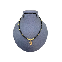 گردنبند طلا 18 عیار زنانه پانسی طرح ساین دلار کد nem28