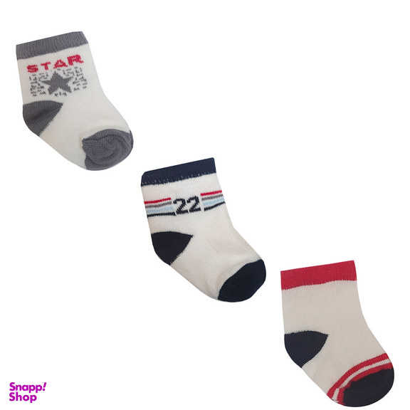 جوراب ساق کوتاه نوزادی لاندنی مدل Z-940 مجموعه 3 عددی