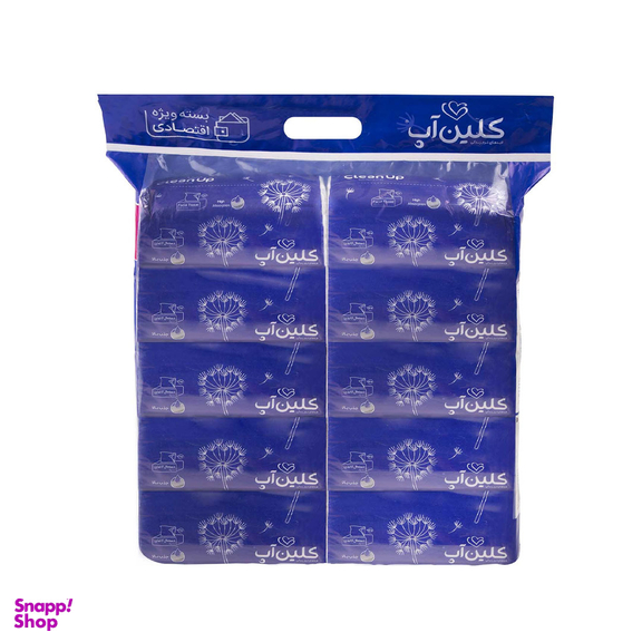 دستمال کاغذی 100 برگ کلین آپ مدل قاصدک بسته 10 عددی