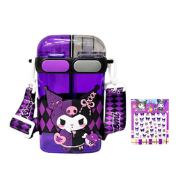 قمقمه مدل دو مخزنه کرومی عروسکی گنجایش 0.65 میلی لیتر به همراه برچسب شب تاب