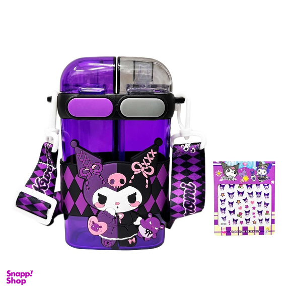 قمقمه مدل دو مخزنه کرومی عروسکی گنجایش 0.65 میلی لیتر به همراه برچسب شب تاب