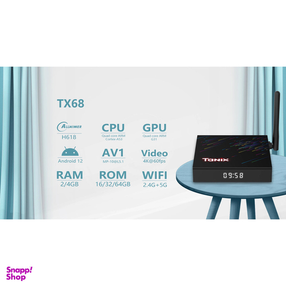اندروید باکس تانیکس مدل TX68 32/4GB