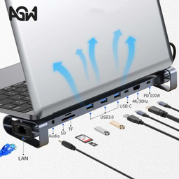 USB هاب 10 پورت Type-C ای جی دبلیو مدل BYL-2212