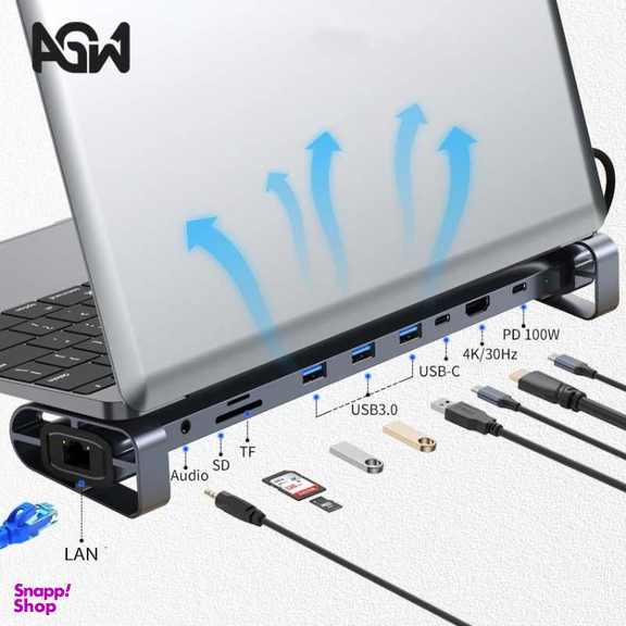 USB هاب 10 پورت Type-C ای جی دبلیو مدل BYL-2212