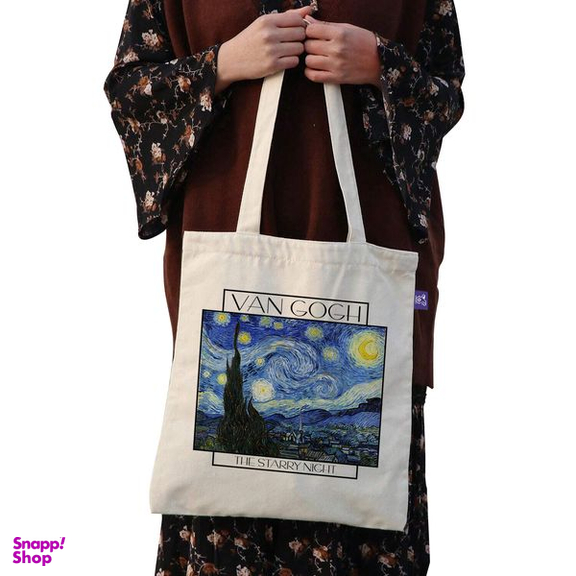 ساک خرید ترمه طراحان ایده مدل شب ستاره ای از ونگوگ کد art010 - s