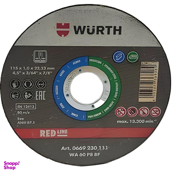 صفحه سنگ استیل بر مینی Wurth مدل WA 60 P8 BF