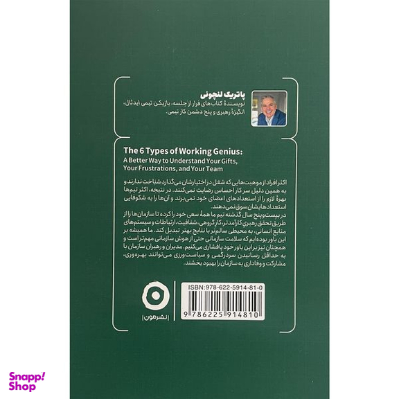 کتاب نبوغ كاری اثر پاتريک لنچونی انتشارات مون