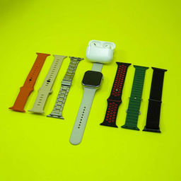ساعت هوشمند ورنا مدل W46 max مجموعه ۷ بندی به همراه هندزفری بی سیم Airpod pro