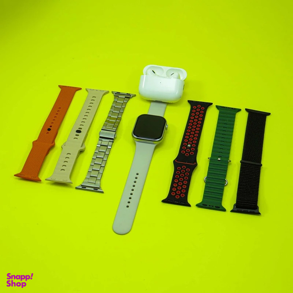 ساعت هوشمند ورنا مدل W46 max مجموعه ۷ بندی به همراه هندزفری بی سیم Airpod pro