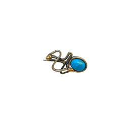 گل سینه نقره 925 عیار زنانه طرح بیضی آبی کد 45013 GLSN