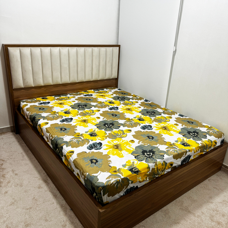 ملحفه 2 نفره ناتوسا مدل کشدار کالم سایز 180×200 سانتی متر