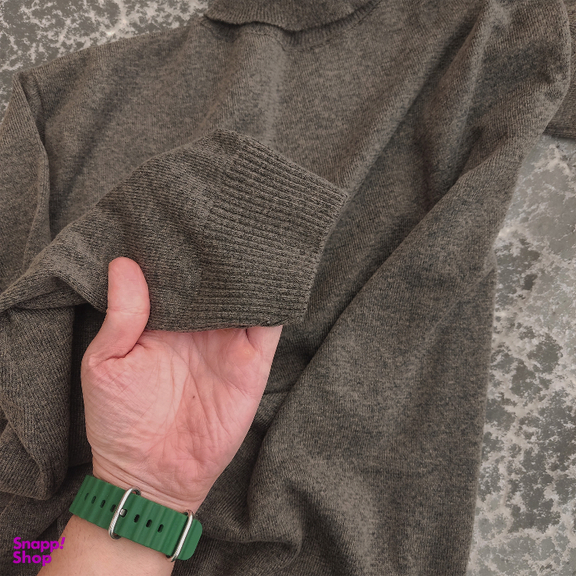 پلیور یقه اسکی مردانه مدل KHK-E2 رنگ خاکی