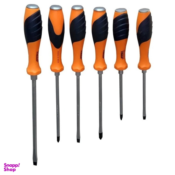 پیچ گوشتی ضربه خور اپکس مدل AJ-APX-1102 بسته 6 عددی