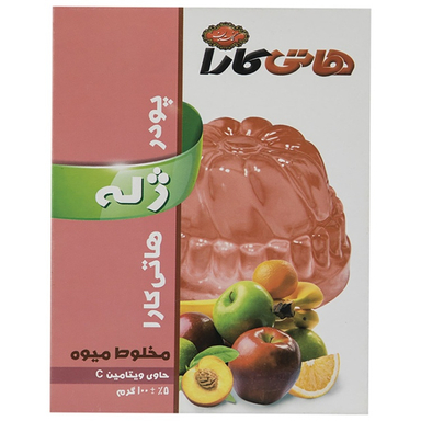 پودر ژله مخلوط میوه هاتی کارا وزن 100 گرم