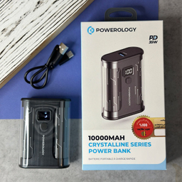 پاوربانک پاورولوژی مدل 10K 20W PPBCHA24 Crystalline ظرفیت 10000 میلی‌ آمپر ساعت