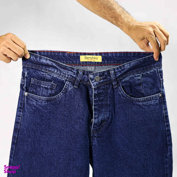 شلوار مام فیت مردانه کد 4055 رنگ آبی تیره