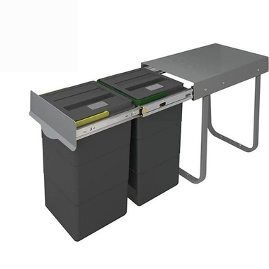 سطل زباله کابینتی مدل پلاتین دو مخزنه گنجایش 24 لیتر