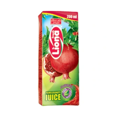 آبمیوه پاکتی لیونا با طعم انار حجم 200 میلی لیتر