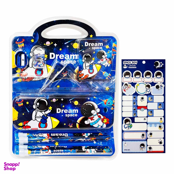 بسته لوازم تحریر مدل فضانورد کد 14 مجموعه 12 عددی