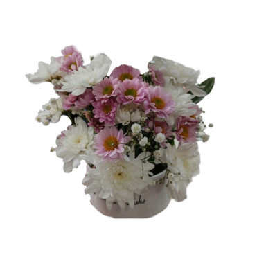 باکس گل طبیعی کوچک داوودی نارگل کد 0200