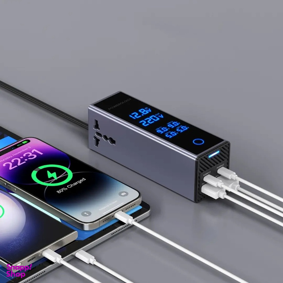 مبدل برق 300 وات پاورولوژی مدل PWCUQC044 رنگ خاکستری