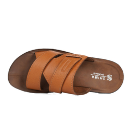 دمپایی مردانه شیما مدل سحاب رنگ عسلی