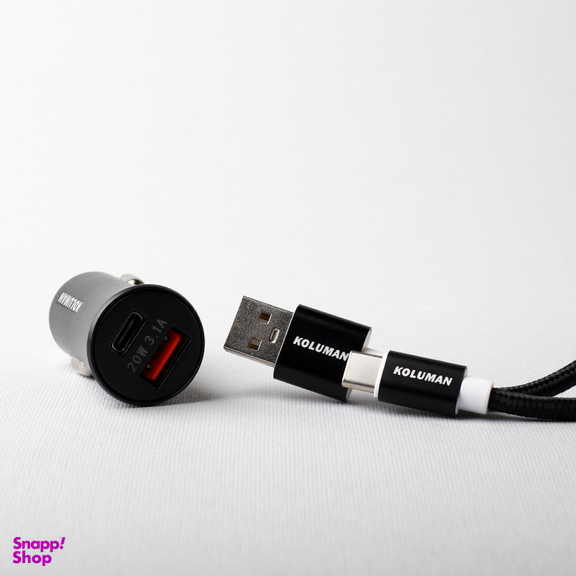 شارژر فندکی کلومن مدل KC-C03 به همراه کابل USB-C