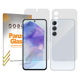 محافظ صفحه نمایش شفاف پنزر گلس مدل Resistant مناسب گوشی موبایل سامسونگ Galaxy A55 به همراه محافظ پشت گوشی