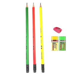 مداد پیکاسو مدل 9007 به همراه پاک کن و تراش مجموعه 6 عددی