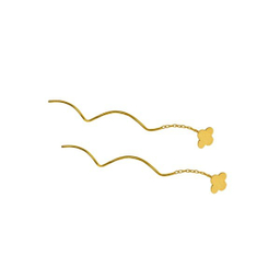 گوشواره طلا 18 عیار زنانه مدل بخیه ای ونکلیف کد 1035