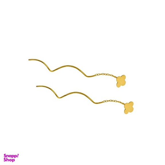 گوشواره طلا 18 عیار زنانه مدل بخیه ای ونکلیف کد 1035