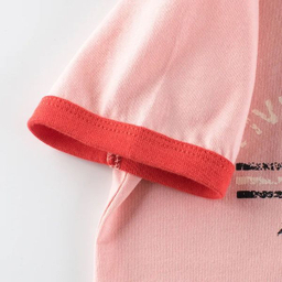 تی شرت آستین کوتاه دخترانه هومنیتی مدل WYKGTSHT9606-PNK