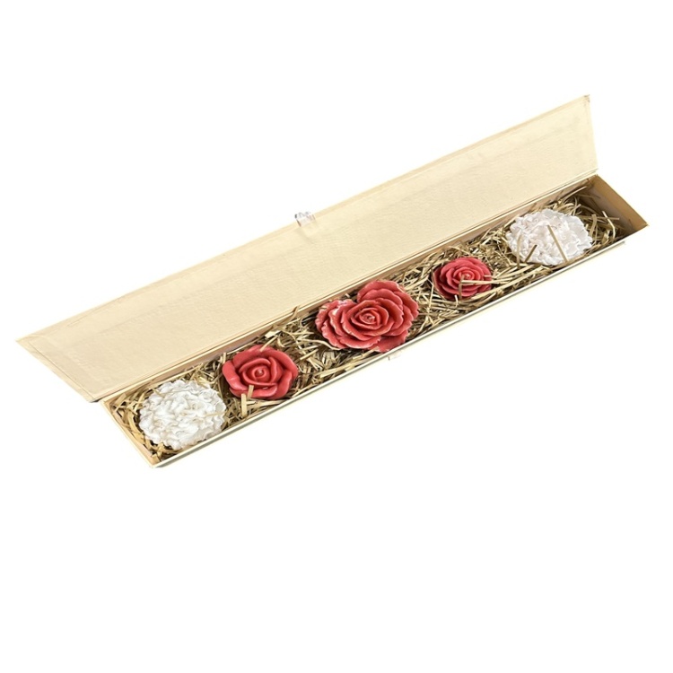 شمع مدل باکس گل رز کد 11003 بسته 4 عددی