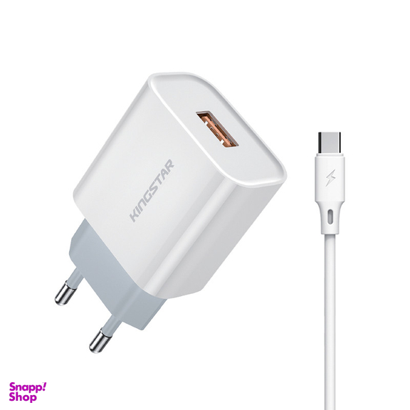 شارژر دیواری 18 وات کینگ استار مدل KW141C به همراه کابل USB-C