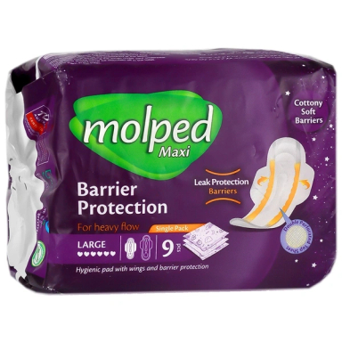 نواربهداشتی مولپد مدل نیمه ضخیم سایز بزرگ بسته 9 عددی