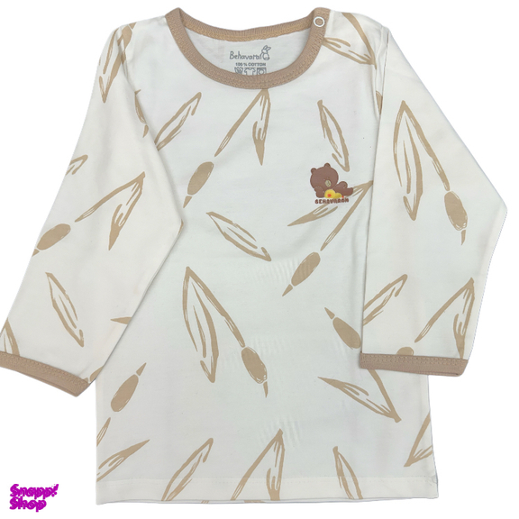 ست بلوز آستین بلند و شلوار نوزاد به آوران طرح بامبو