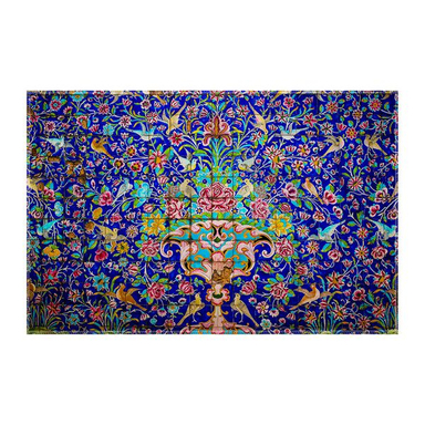 کاغذ کادو ترمه طراحان ایده مدل کاشی گل و مرغ کد TRM515